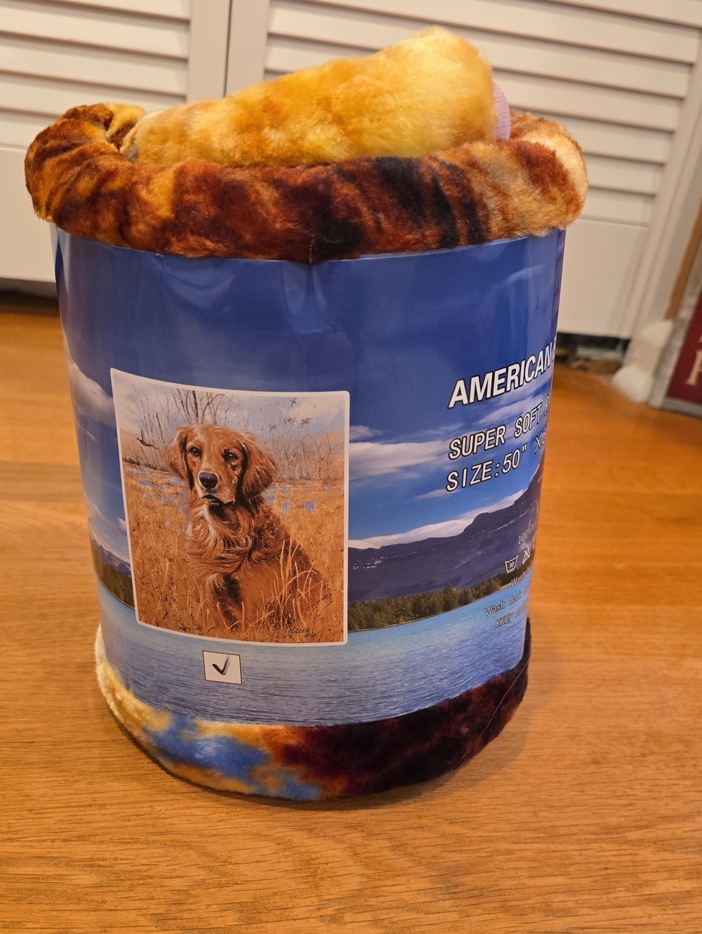 Golden Brown Plush Throw Blanket 50" X 60"